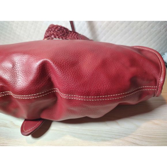 EUC Tommy Hilfiger PU Leather shoulder hobo bag braided handle purse Y2K vibes - Picture 9 of 11